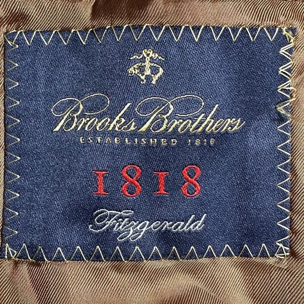 BROOKS BROTHERS Fitzgerald Mens Blazer Sport Coat Jacket 43R Brown Plaid Wool
